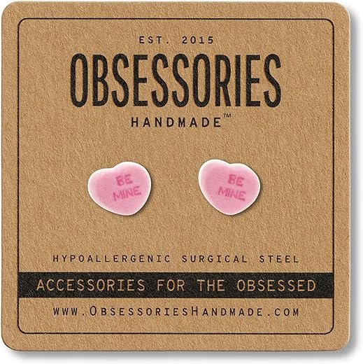 Pink Candy Heart Stud Earrings