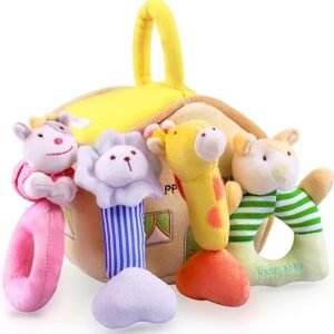 Plush Baby Rattle Toys - Farm Animal Set