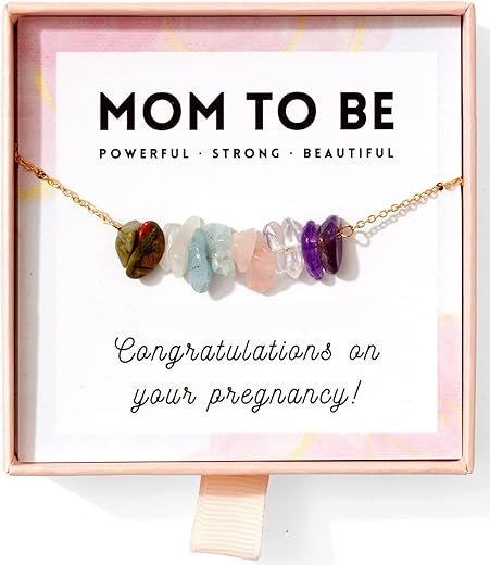 Pregnancy Crystal Necklace - Gold-Plated Mom Necklace