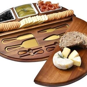 Premium Acacia Wood Cheese Board - Large Charcuterie Set