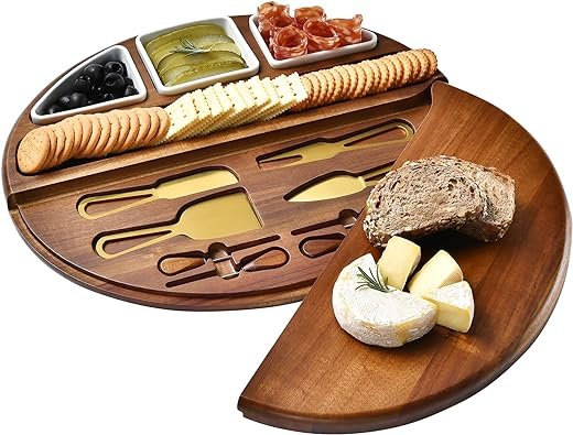 Premium Acacia Wood Cheese Board - Large Charcuterie Set