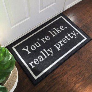 Pretty Welcome Door Mat, Non Slip Indoor