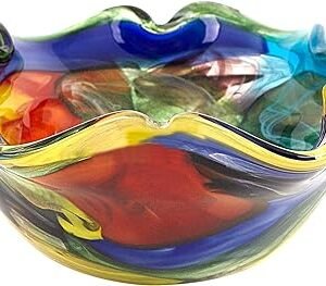 Rainbow Art Glass Bowl Centerpiece
