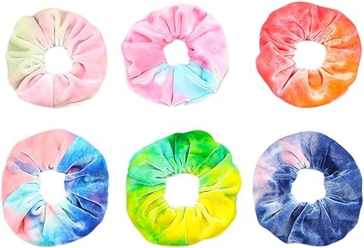 Rainbow Macaron Theme Hair Scrunchies Bundle