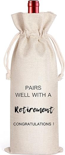 Retirement Wine Bags, Personalized Gift for Coworkers