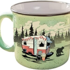 Retro-inspired camping coffee mug - 15 oz