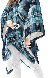 Reversible Sherpa Electric Wrap Poncho