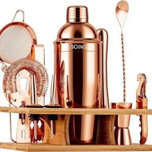 Rose Copper Bartender Kit with Stand