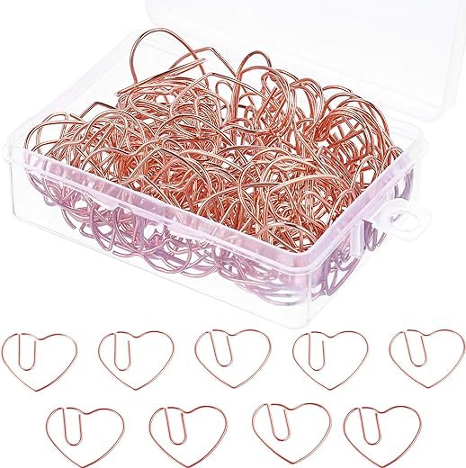 Rose Gold Heart Paper Clips for Wedding/Home