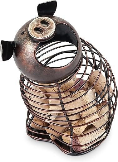 Rustic Pig Cork Holder, Set of 1