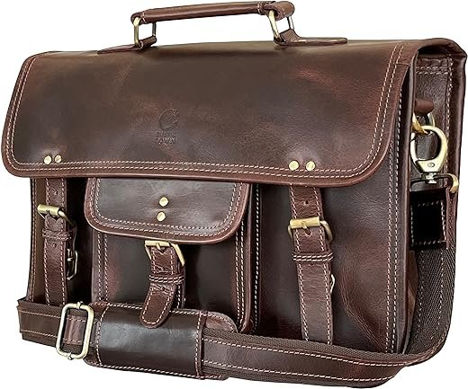 RUSTIC TOWN Leather Messenger Bag - Full Grain