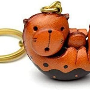 Sea Otter 3D Leather Keychain - Japan