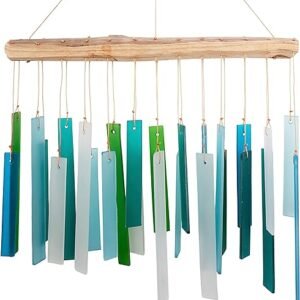 Seaglass & Driftwood Sandblasted Glass Chime