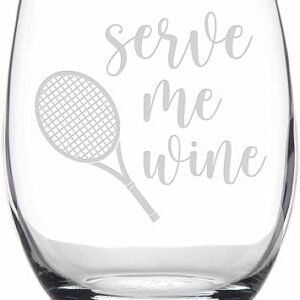 Serve Me Wine Tennis Stemless Wine Glass