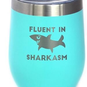 Sharkasm Wine Tumbler - Funny Shark Design