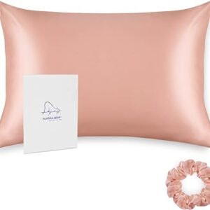 Silk Pillowcase, Hypoallergenic, Queen Size (Dusty Pink)