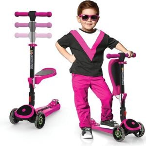 Skidee Toddler Scooter - LED 3 Wheel Scooter