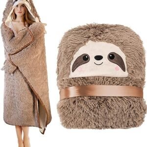 Sloth Hooded Blanket - Cozy Faux Fur