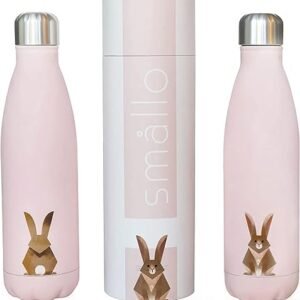 smållo | Cute Bunny Water Bottle | Stainless Steel | Pink | 17oz