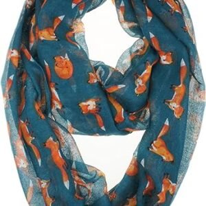 Soft Lightweight Fox Sheer Infinity Scarf