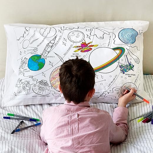 Space Explorer Kids Coloring Pillowcase
