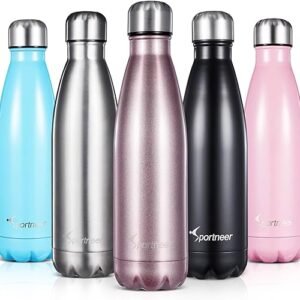 Sportneer Flask Water Bottle: Insulated Stainless Steel