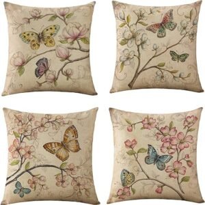 Spring Flower Bird Butterfly Pillow Cases