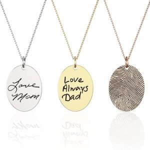 Sterling Silver Handwriting Fingerprint Necklace