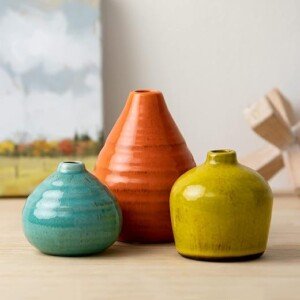 Sullivans Ceramic Vase Set - Rustic Farmhouse Décor