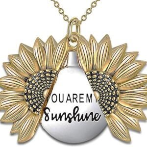 Sunflower Necklace with Hidden Message