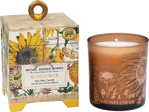Sunflower Soy Wax Candle with Glass Holder