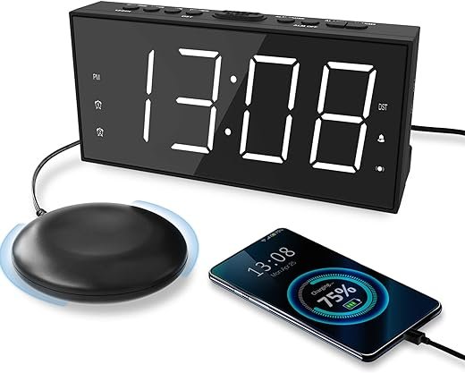 Super Loud Alarm Clock with Bed Shaker