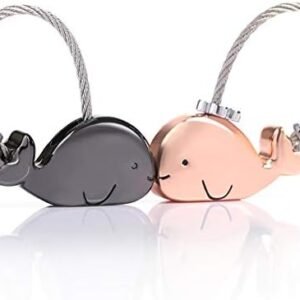 Sweet Kissing Whale Couple Keychains