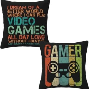 Teen Gamer Gifts - Gaming Throw Pillow Covers (Set of 2)