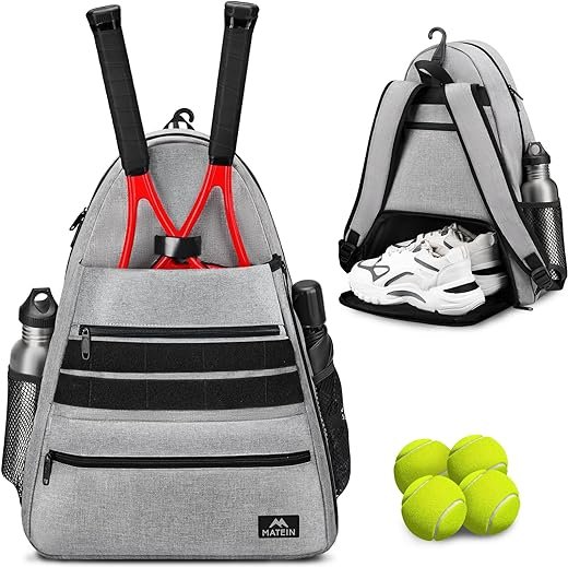 Tennis backpack with shoe compartment