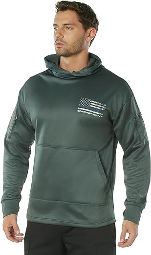 Thin Blue Line Hoodie with Distressed Flag