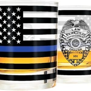 Thin Blue Line Police Whiskey Glasses