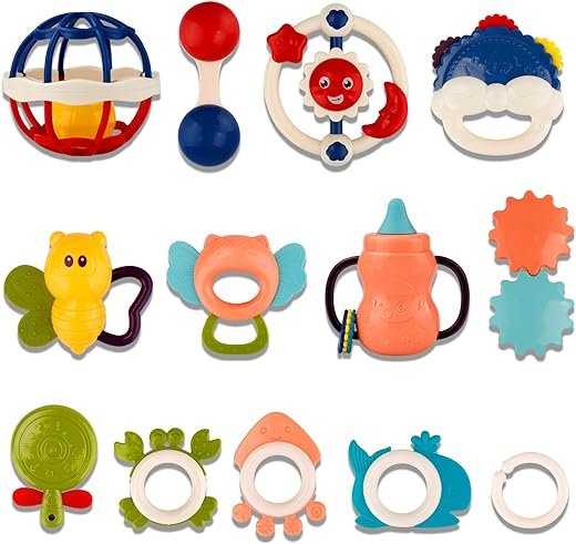 Tinabless Baby Rattle Toys for 6-12 Months