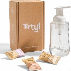 Tirtyl Hand Soap Kit: Glass Dispenser + 3 Refills