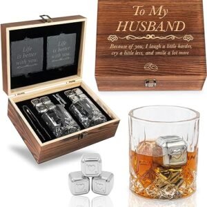 To My Husband Whisky Glass Gift Set
