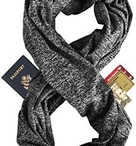Travel Scarf with Hidden Pockets and Converts to Blanket