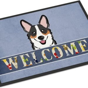 Tricolor Corgi Welcome Doormat, 18x27