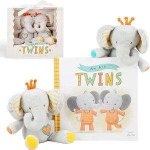 Twins Gift Set: Book & Elephant Rattles