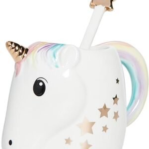 Unicorn Mug with Metallic Stirrer