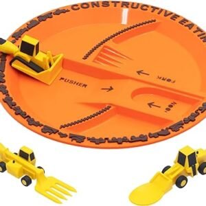 USA-Made Construction Plate & Utensils Set