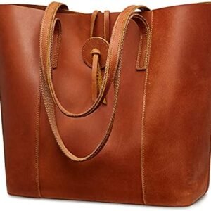 Vintage Leather Tote Bag for Women
