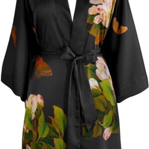 Watercolor Floral Kimono Robe for Women