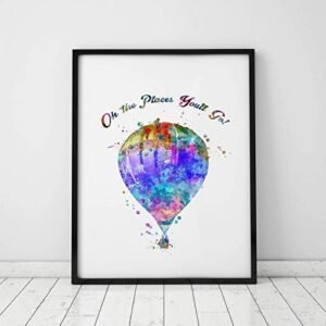 Watercolor Hot Air Balloon Wall Decor