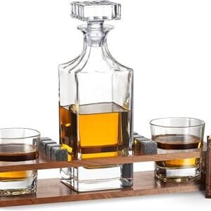 Whiskey Stones Gift Set with Decanter