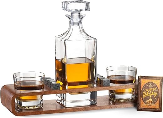 Whiskey Stones Gift Set with Decanter